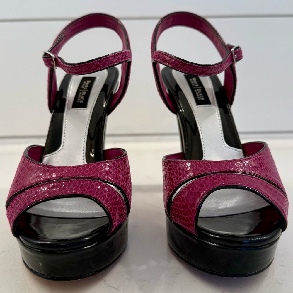 WHBM Laci Pink and Black Heels, size 7 - Picture 10 of 14